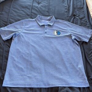 DALLAS MAVERICKS Blue Striped Polo Shirt